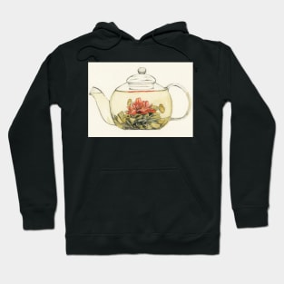 Blooming Flower Tea Watercolor Painting Hoodie